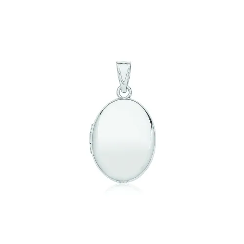 Silver Plain Small Oval Locket 23x14mm 2.6g